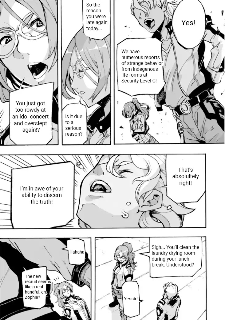 Macross Delta Side Story: Macross E Chapter 1 page 9 - Chapter 1: Project Thrones