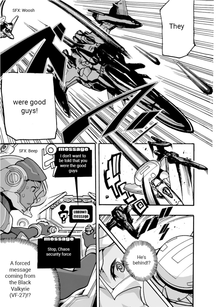 Macross Delta Side Story: Macross E Chapter 3 page 36 - Chapter 3: Black Valkyrie
