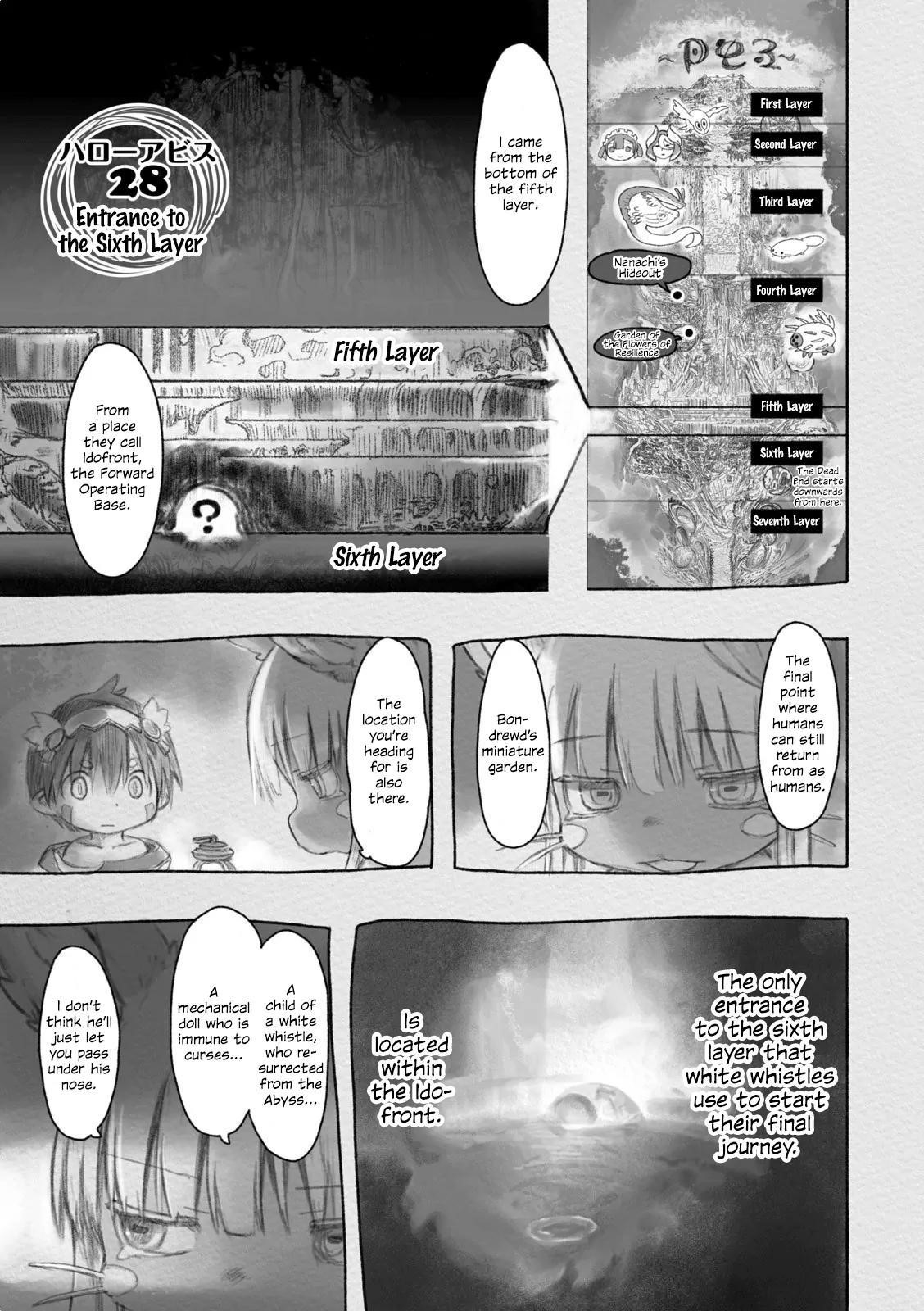Made in Abyss Chapter 28 page 1 - Chapter 28: The Entrance to the Sixth Layer