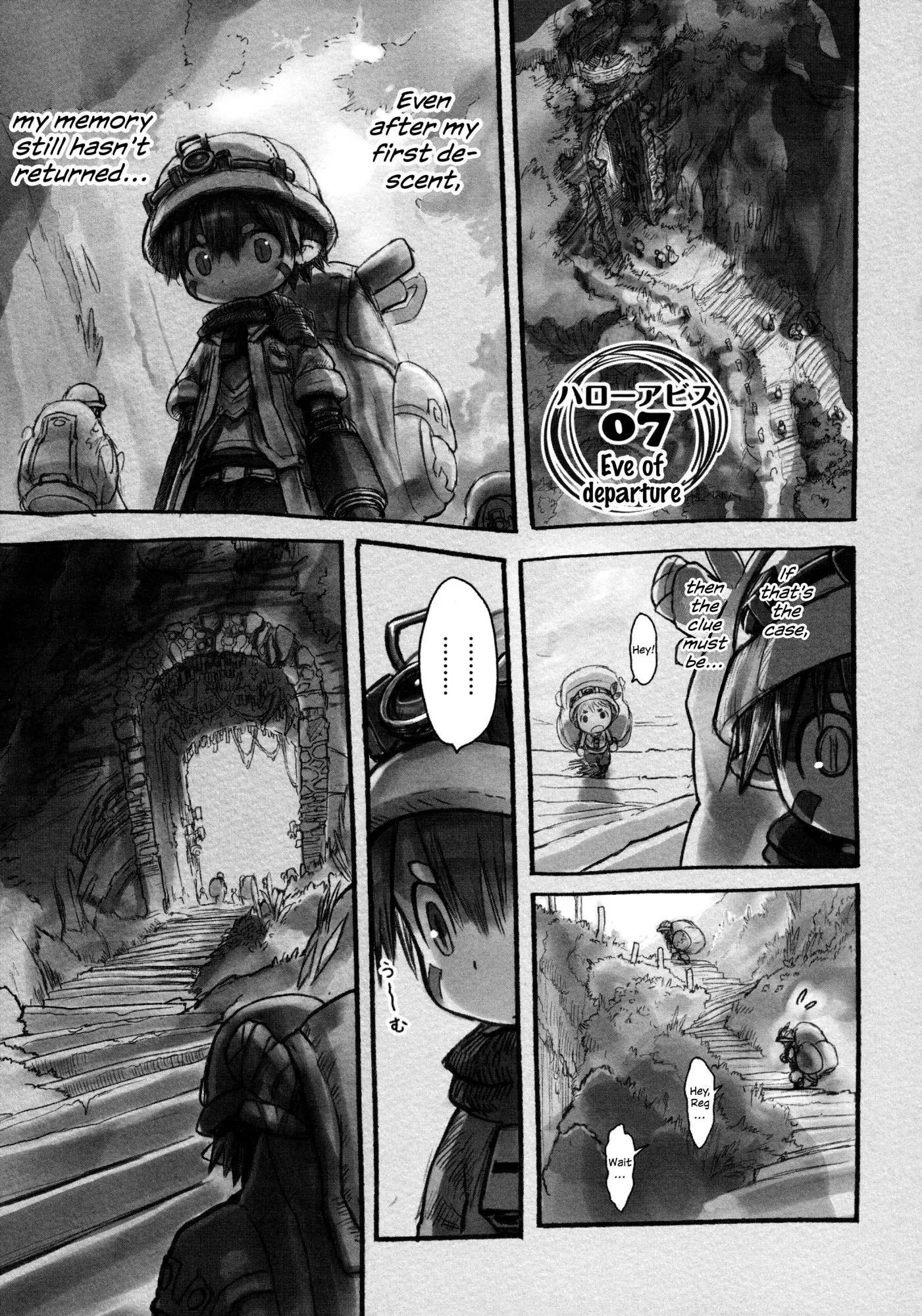 Made in Abyss Chapter 7 page 1 - Chapter 7: Eve of Departure