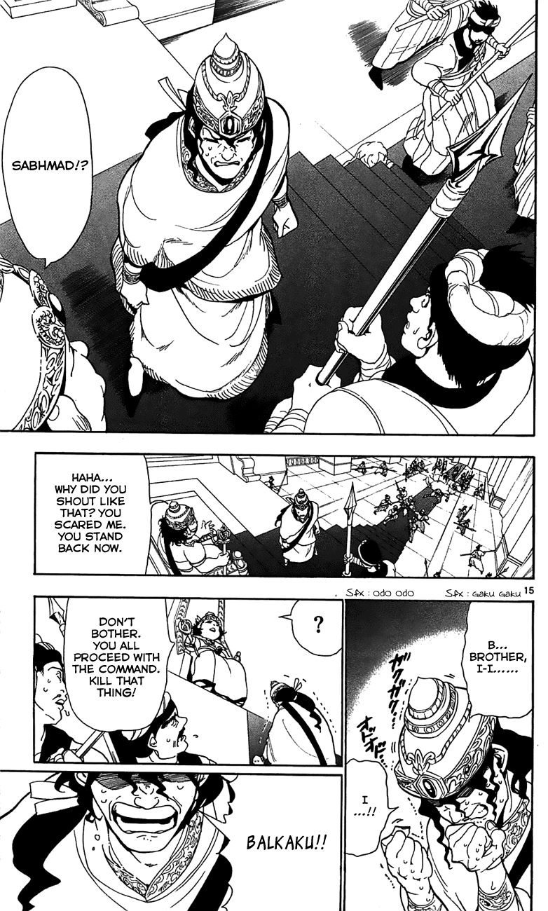Magi - Labyrinth of Magic Chapter 60 page 15 - Chapter 60: Repeated Showdown