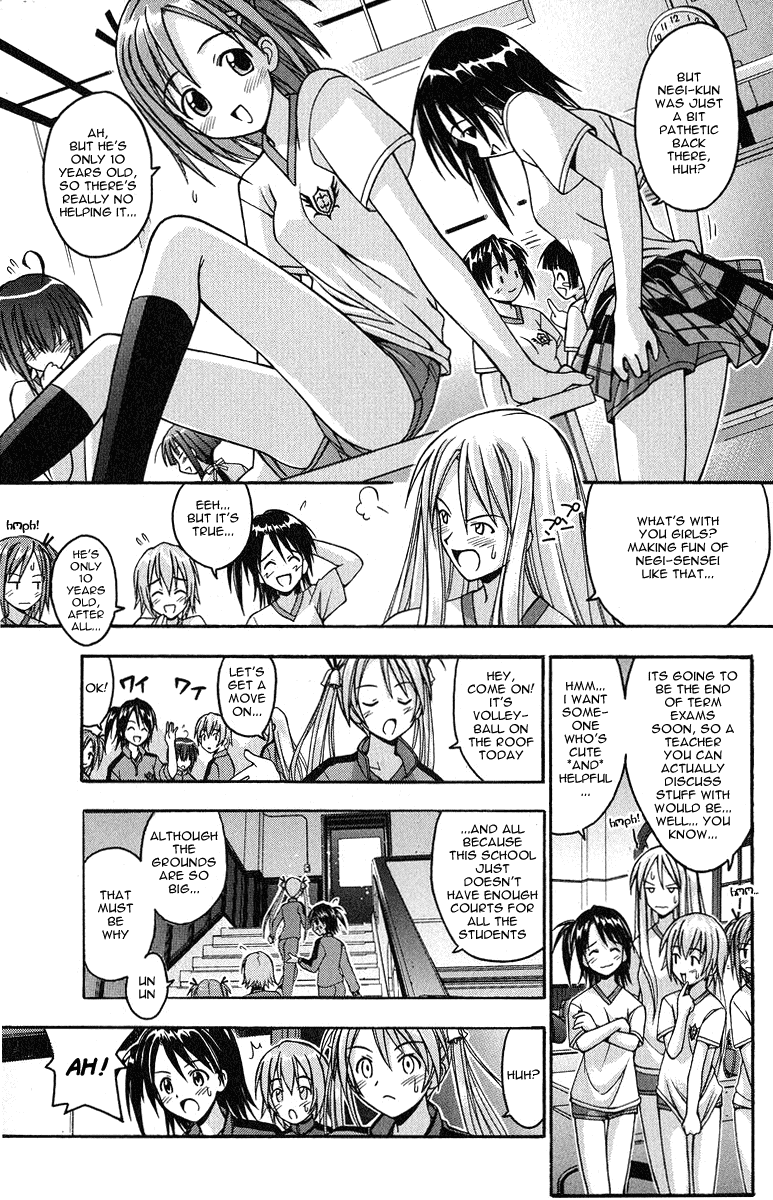 Mahou Sensei Negima! Chapter 5 page 13 - Chapter 5: Dodgeball showdown!! - Fight on, Girls! (Part 1)