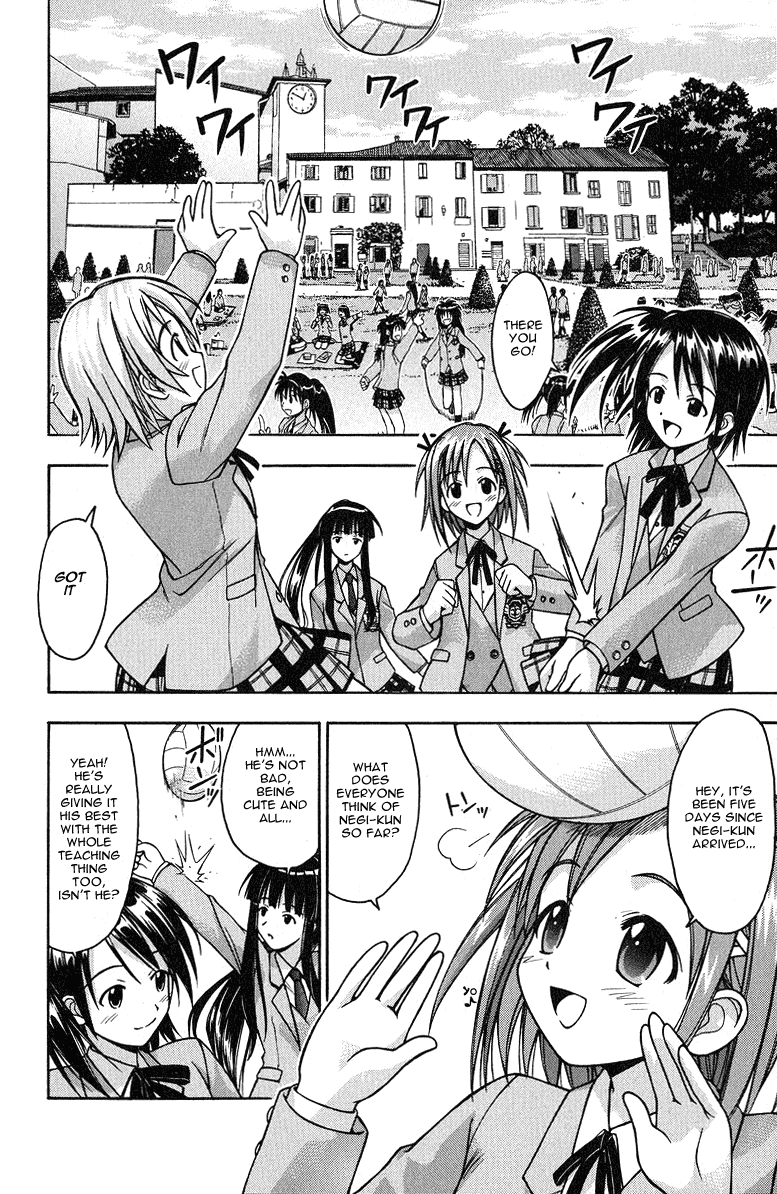 Mahou Sensei Negima! Chapter 5 page 4 - Chapter 5: Dodgeball showdown!! - Fight on, Girls! (Part 1)