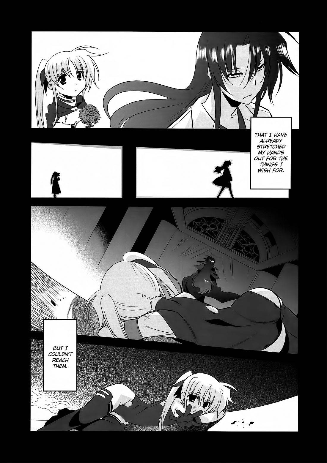 Mahou Shoujo Lyrical Nanoha Movie 1st the Comics Chapter 14 page 12 - Chapter 14: Therefore, the hand is held out