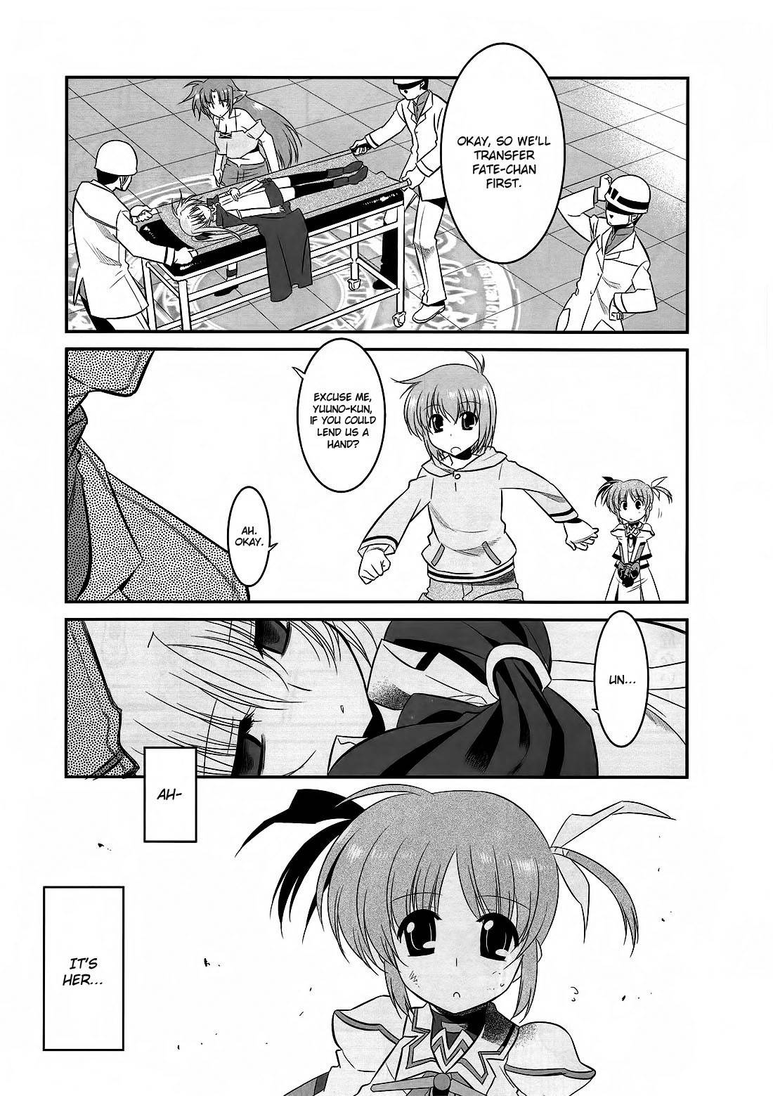 Mahou Shoujo Lyrical Nanoha Movie 1st the Comics Chapter 14 page 7 - Chapter 14: Therefore, the hand is held out