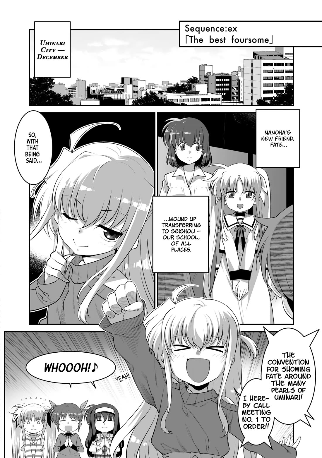 Mahou Shoujo Lyrical Nanoha Movie 1st the Comics Chapter 17 page 1 - Chapter 17: The best foursome [2026 reprint bonus chapter + extras]