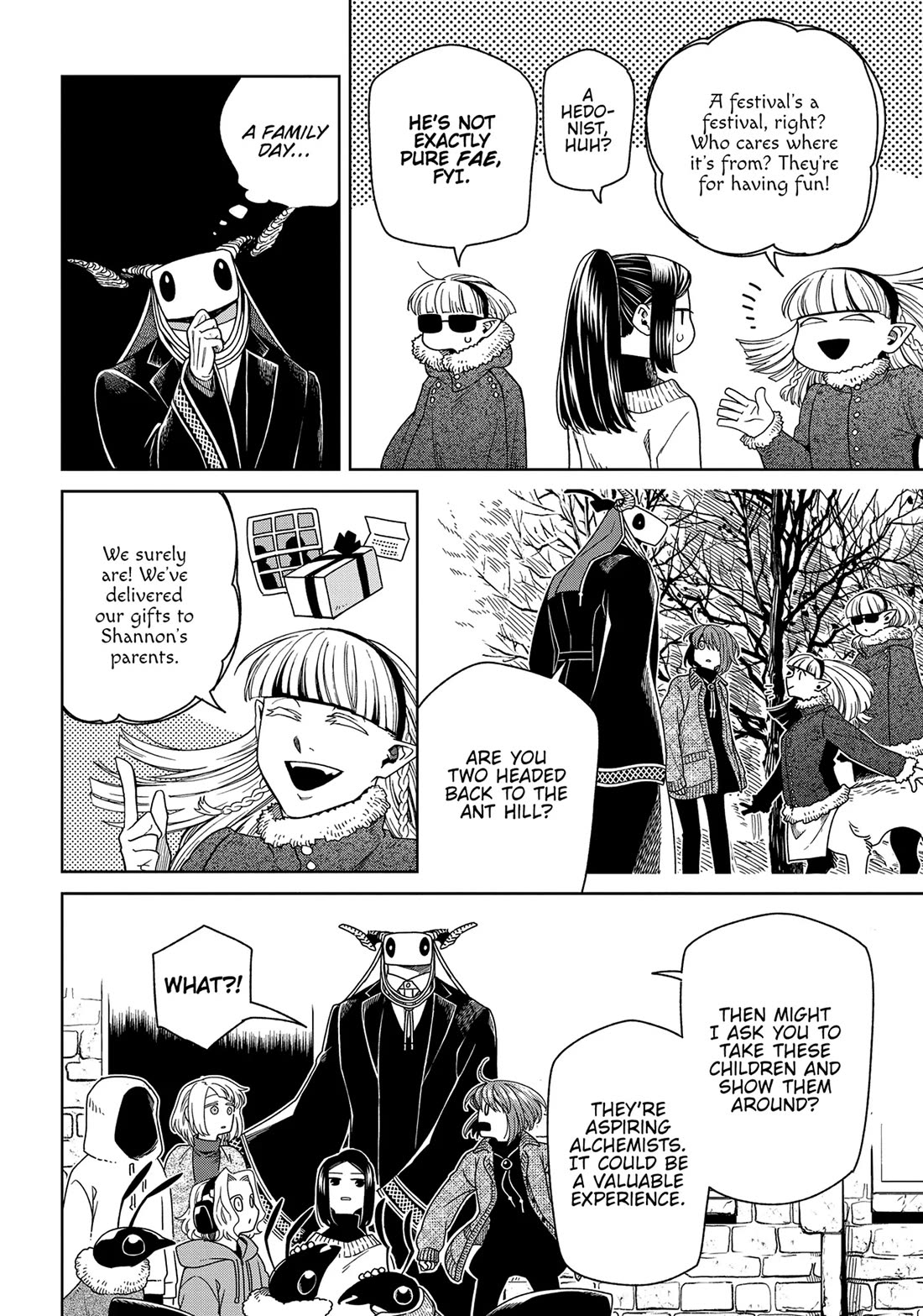 Mahou Tsukai no Yome Chapter 98 page 16 - Chapter 98: Guests, like fish, begin to stink after three days.
