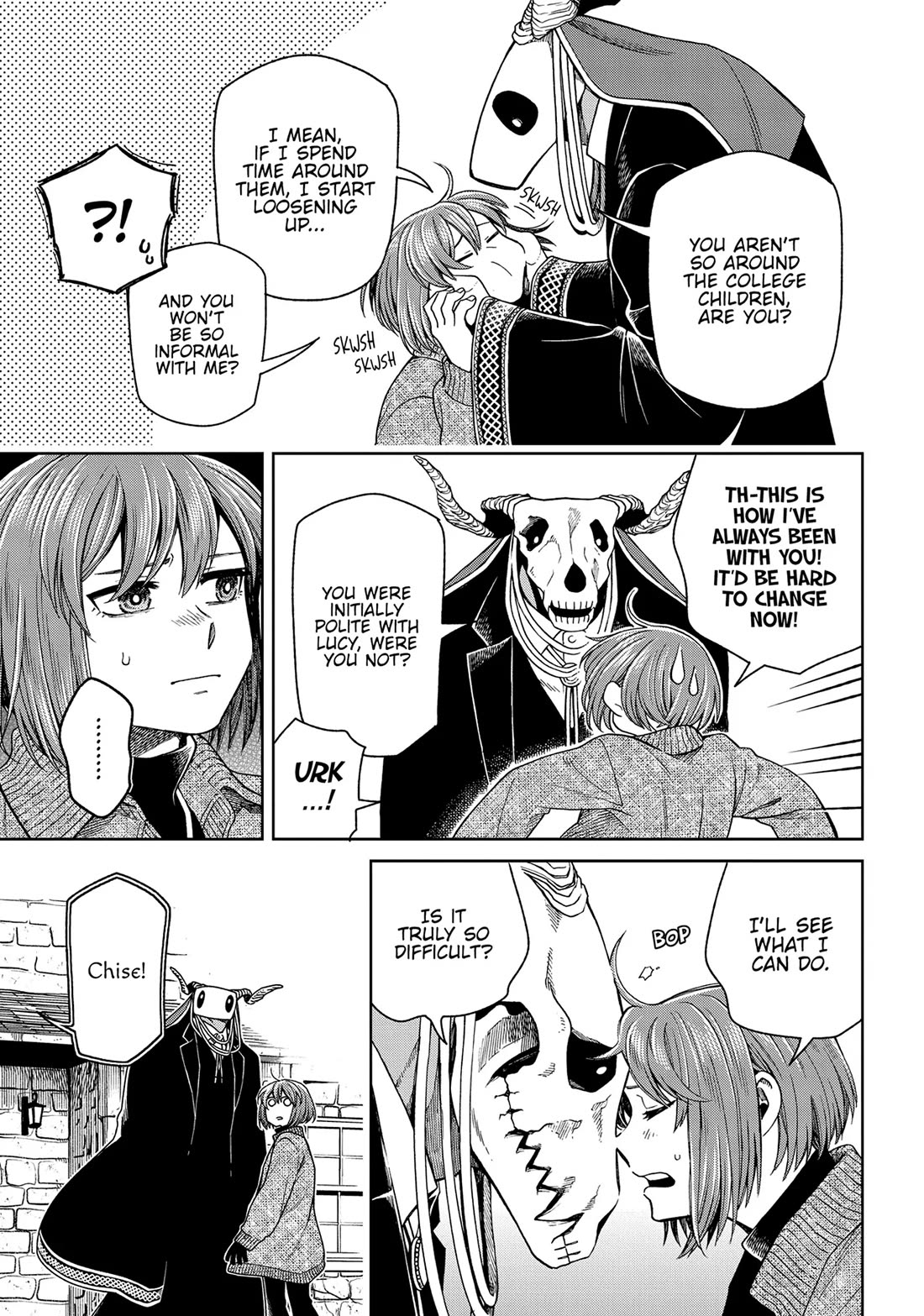 Mahou Tsukai no Yome Chapter 98 page 29 - Chapter 98: Guests, like fish, begin to stink after three days.