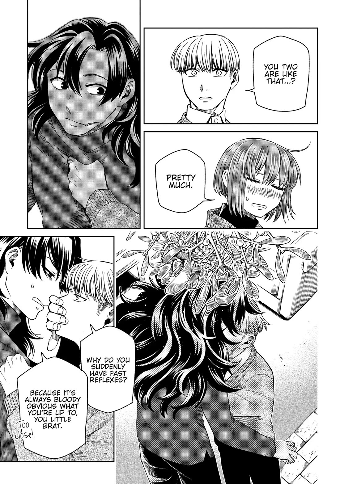 Mahou Tsukai no Yome Chapter 98 page 35 - Chapter 98: Guests, like fish, begin to stink after three days.
