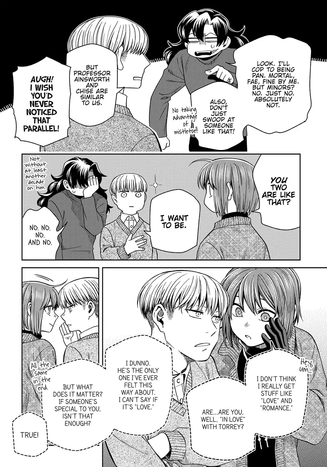 Mahou Tsukai no Yome Chapter 98 page 36 - Chapter 98: Guests, like fish, begin to stink after three days.