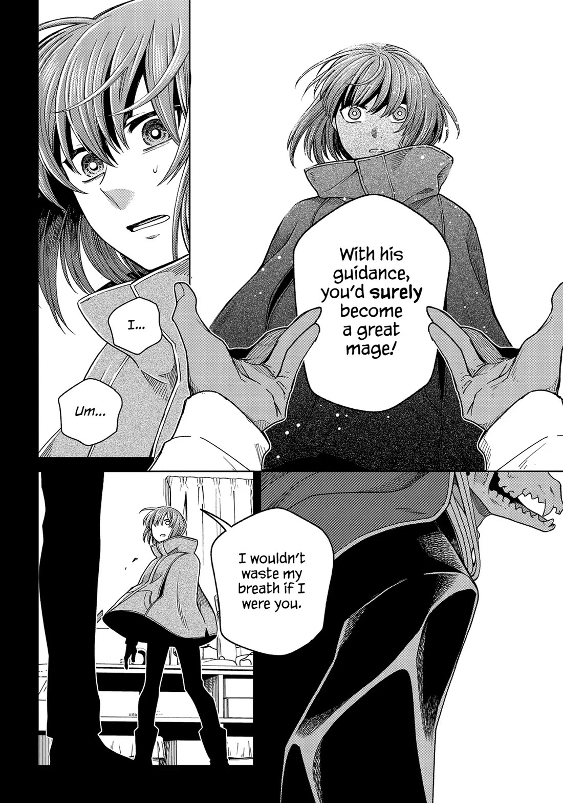 Mahou Tsukai no Yome Chapter 98 page 6 - Chapter 98: Guests, like fish, begin to stink after three days.