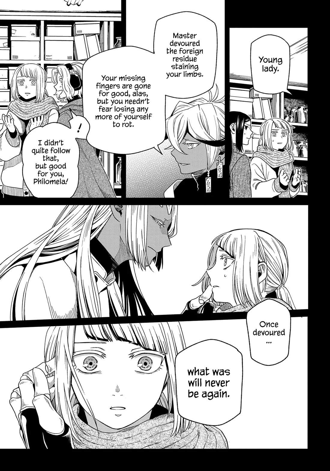 Mahou Tsukai no Yome Chapter 98 page 9 - Chapter 98: Guests, like fish, begin to stink after three days.