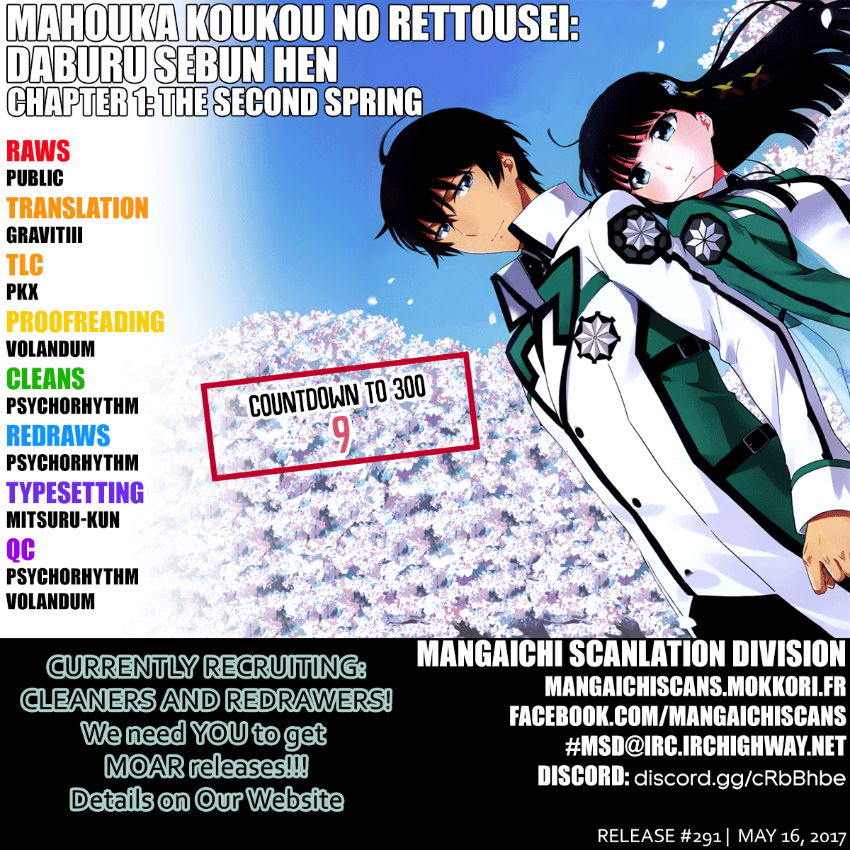 Mahouka Koukou no Rettousei - Double Seven Hen Chapter 1 page 1 - Chapter 1: The Second Spring