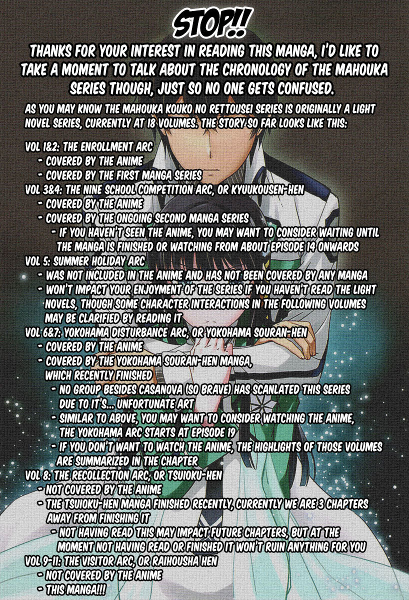 Mahouka Koukou no Rettousei - Raihousha Hen Chapter 1 page 2 - Chapter 1: Fast Contact