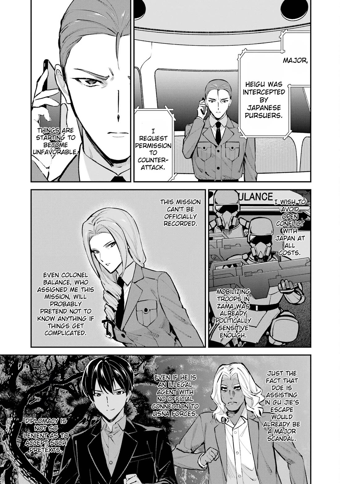 Mahouka Koukou no Rettousei - Shizoku Kaigi-hen Chapter 47 page 5 - Chapter 47: Explosions and Iron Walls