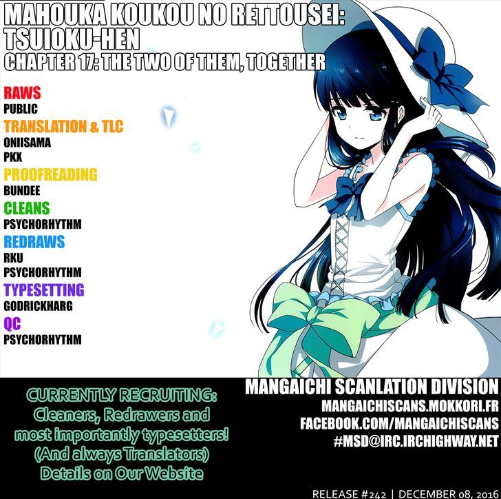 Mahouka Koukou no Rettousei - Tsuioku Hen Chapter 17 page 1 - Chapter 17 : The Two of Them, Together [End]