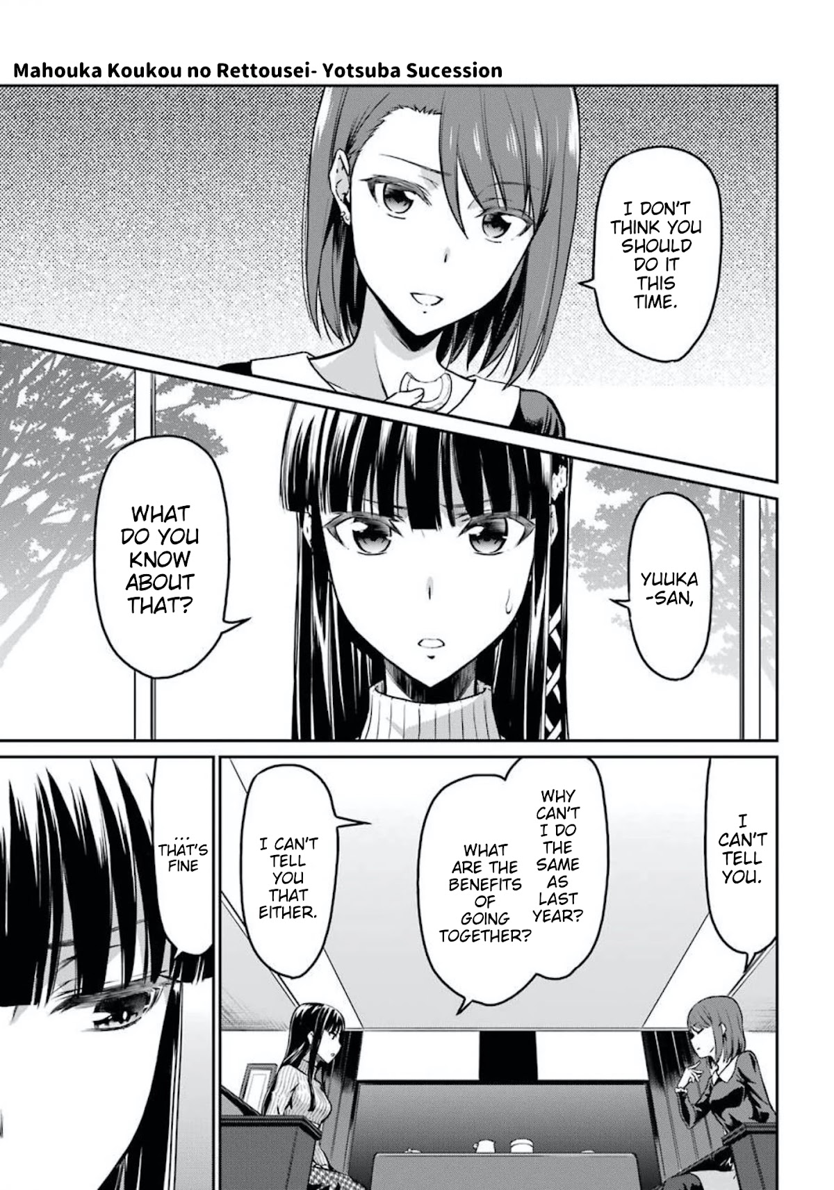 Mahouka Koukou no Rettousei - Yotsuba Keishou-hen Chapter 2 page 21 - Chapter 2: Respectively Plotting