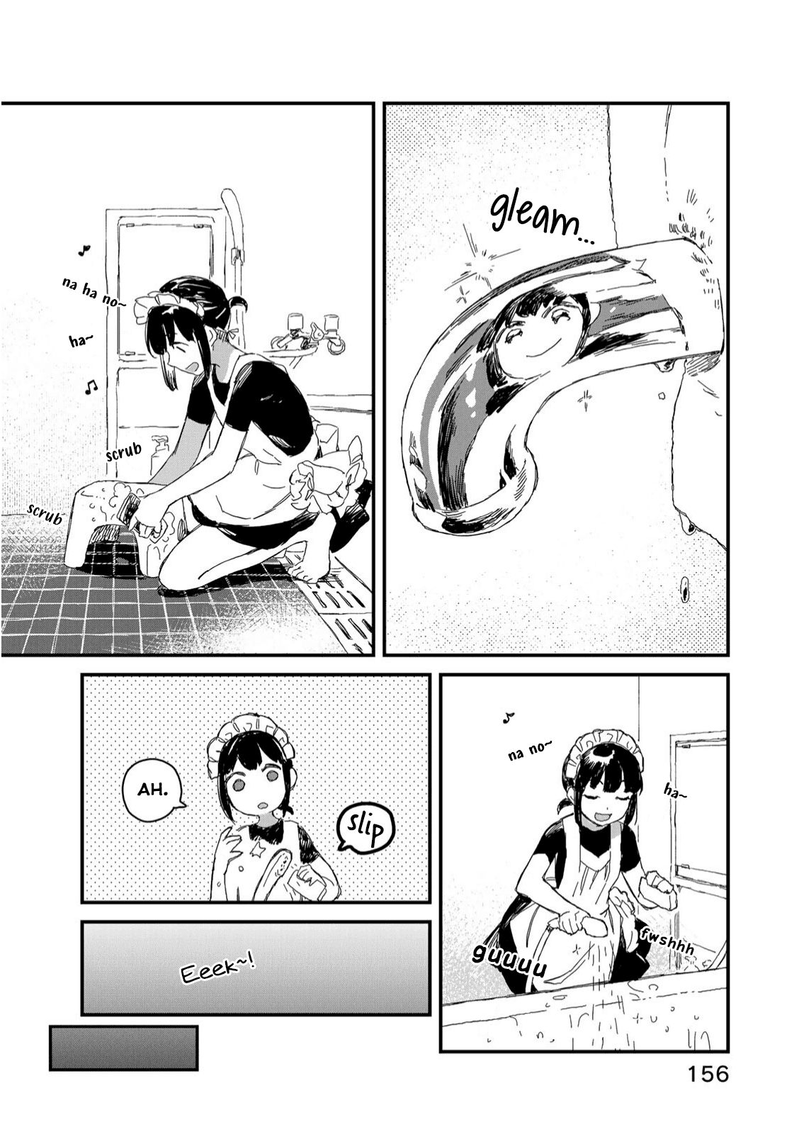 Maid-san wa Taberu Dake Chapter 30.5 page 4 - Chapter 30.5: Bathroom Cleaning