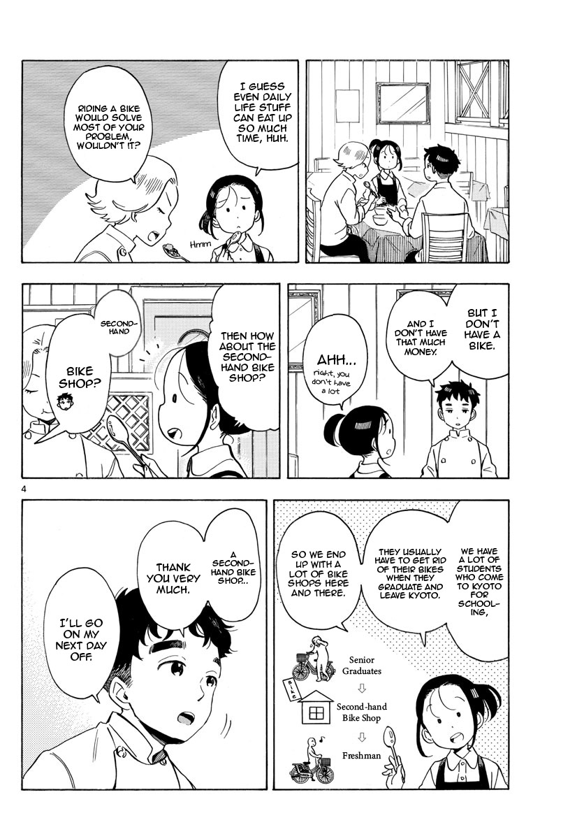 Maiko-san Chi no Makanai-san Chapter 159 page 4 - Chapter 159: Red Bicycle