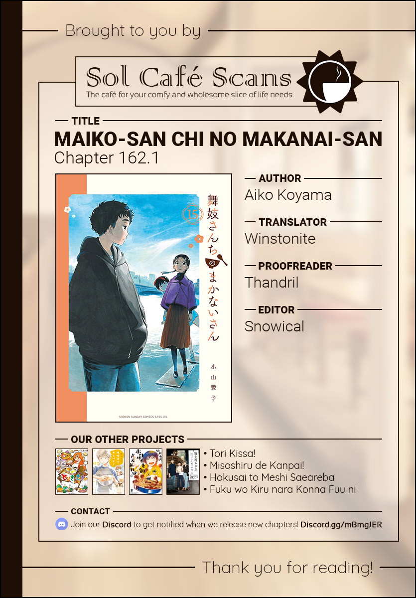Maiko-san Chi no Makanai-san Chapter 162.1 page 6 - Chapter 162.1: A Cat's Catering