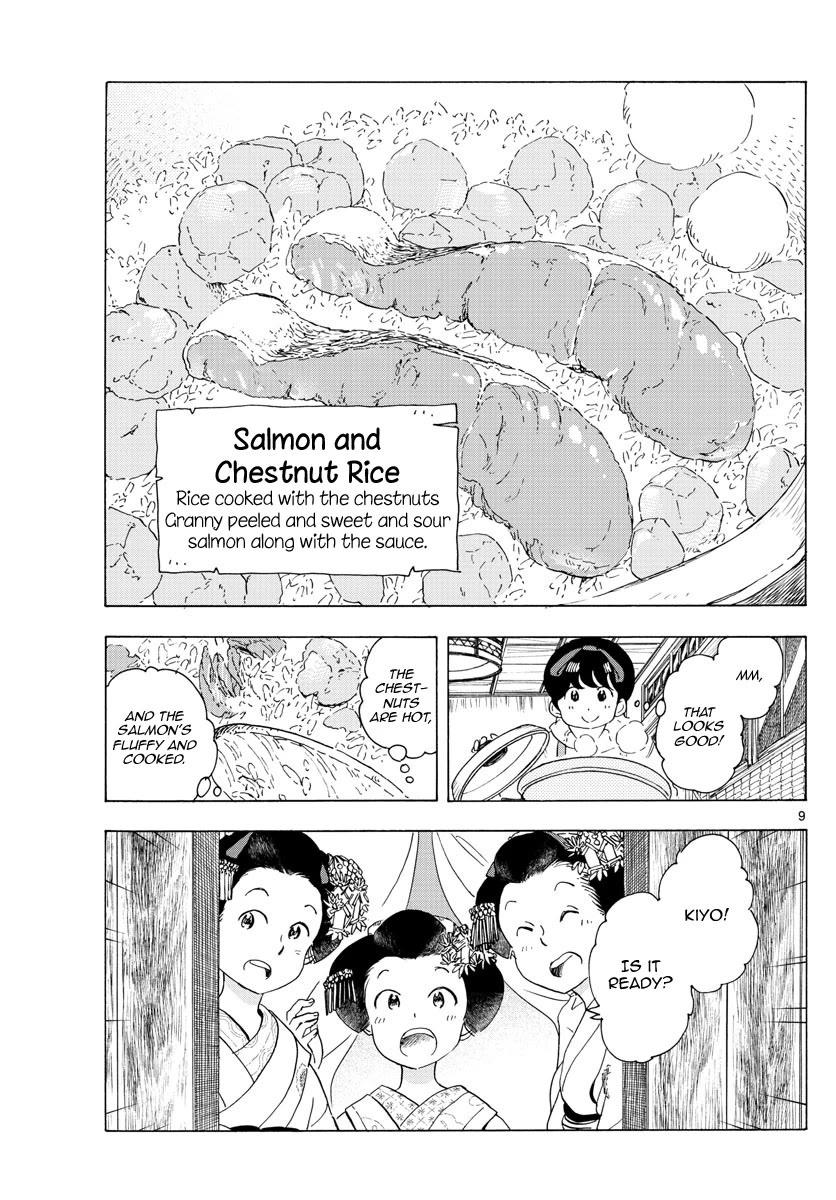 Maiko-san Chi no Makanai-san Chapter 234 page 9 - Chapter 234: Hot Water Bottles and Peeling Chestnuts