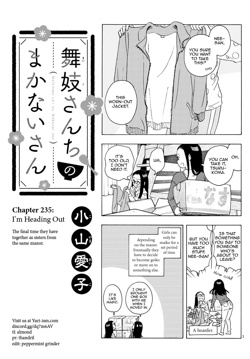 Maiko-san Chi no Makanai-san Chapter 235 page 1 - Chapter 235: I'm Heading Out