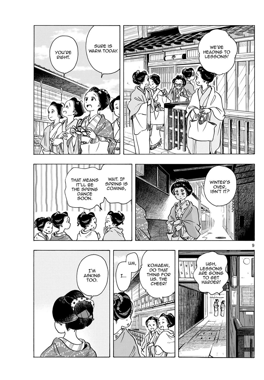 Maiko-san Chi no Makanai-san Chapter 283 page 9 - Chapter 283: Spring Is Coming