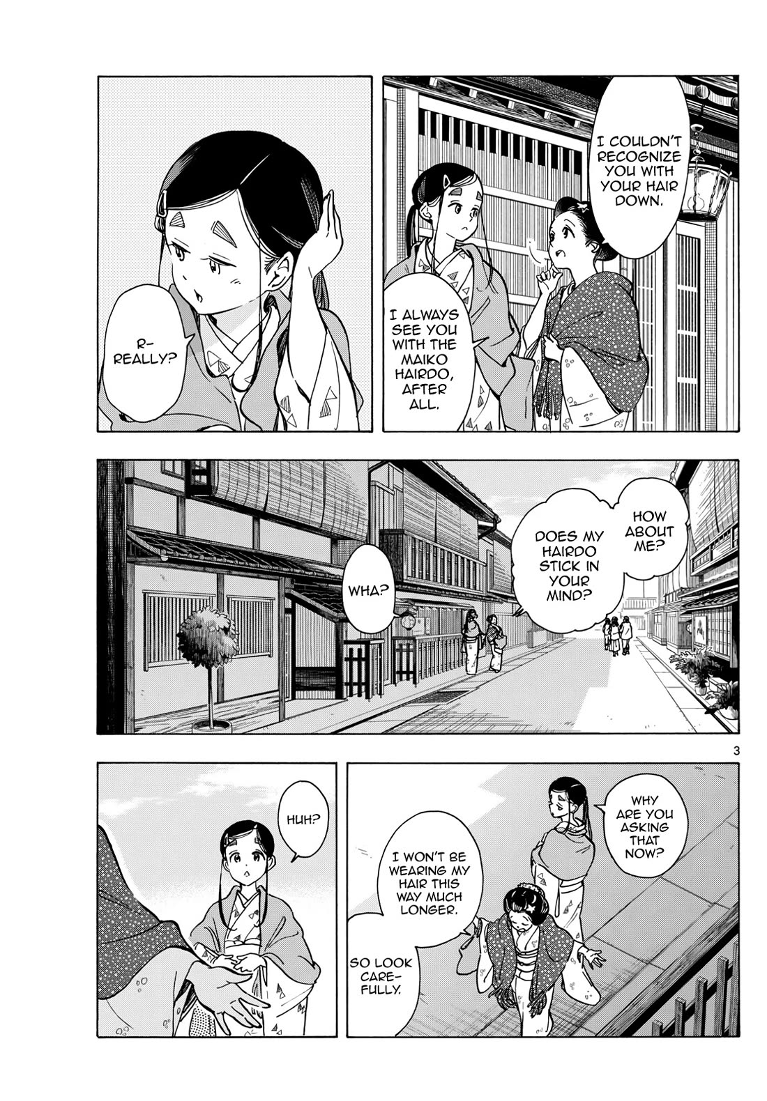 Maiko-san Chi no Makanai-san Chapter 284 page 3 - Chapter 284: The Two Doing Their Best
