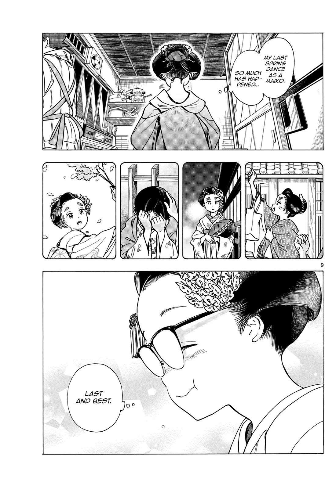 Maiko-san Chi no Makanai-san Chapter 285 page 9 - Chapter 285: The Best and Last Spring Dance