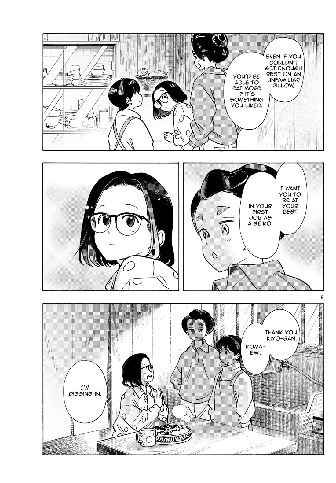 Maiko-san Chi no Makanai-san Chapter 294 page 9 - Chapter 294: Feelings of the Big Sister, Feelings of the Little Sister