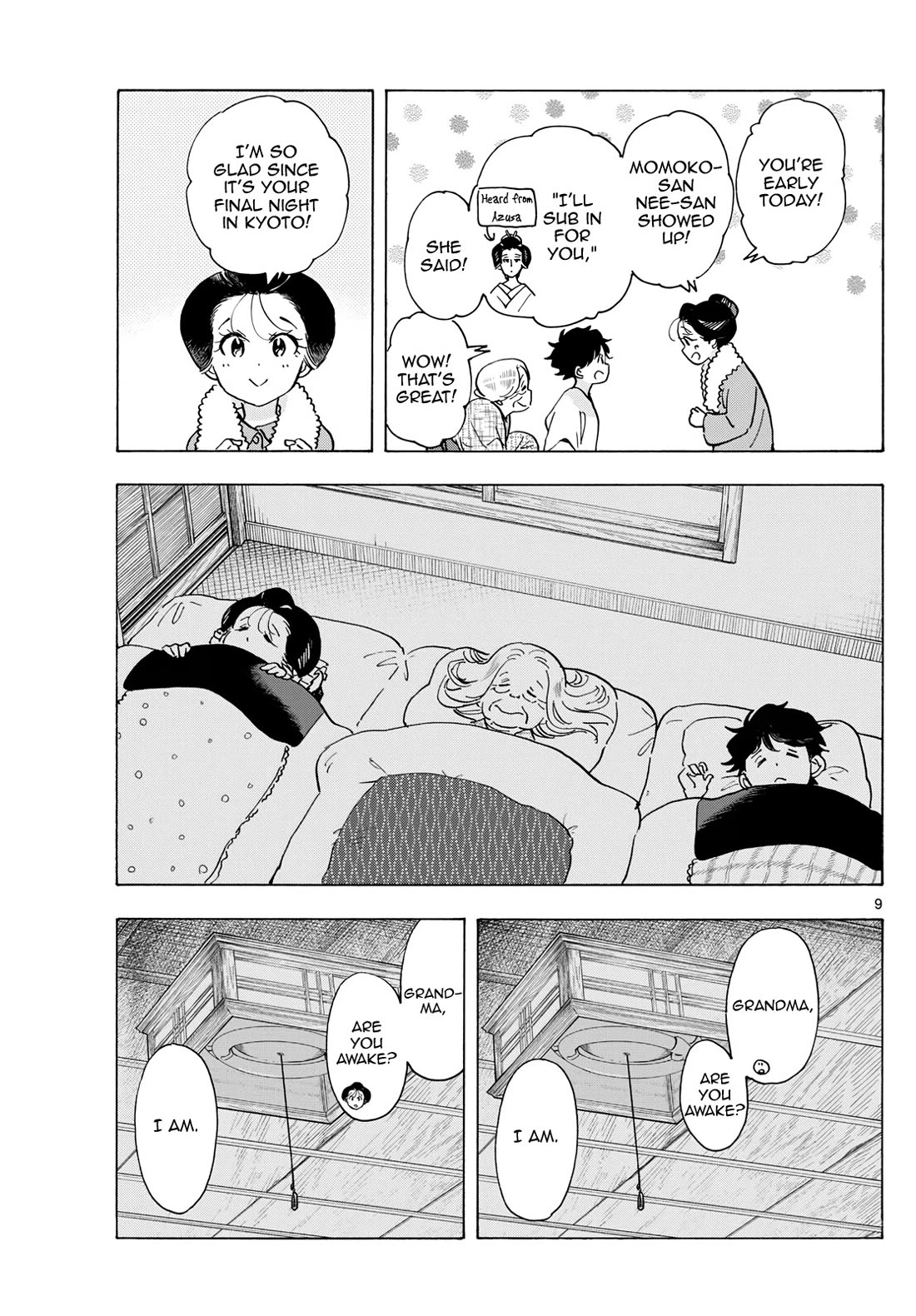 Maiko-san Chi no Makanai-san Chapter 305 page 9 - Chapter 305: Three Futons
