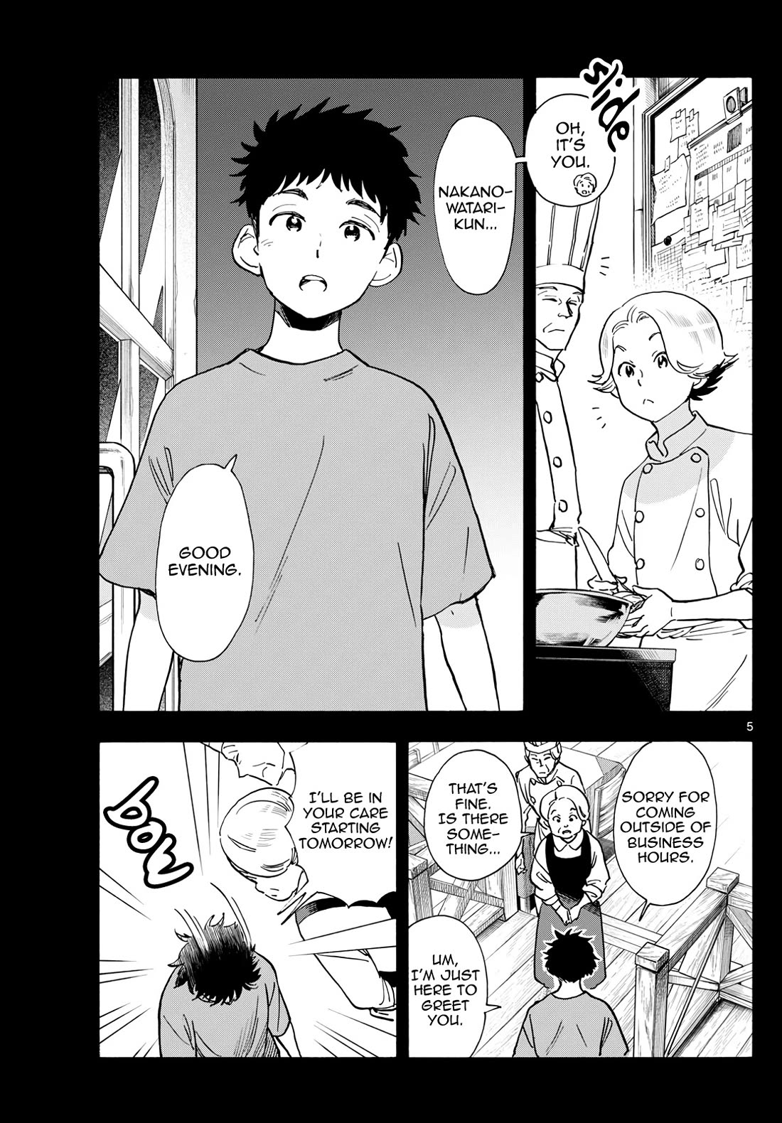 Maiko-san Chi no Makanai-san Chapter 314 page 5 - Chapter 314: Kenta's Greeting