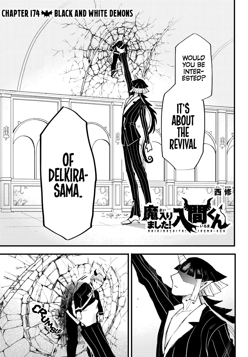 Mairimashita! Iruma-kun Chapter 174 page 1 - Chapter 174: Black and White Demons