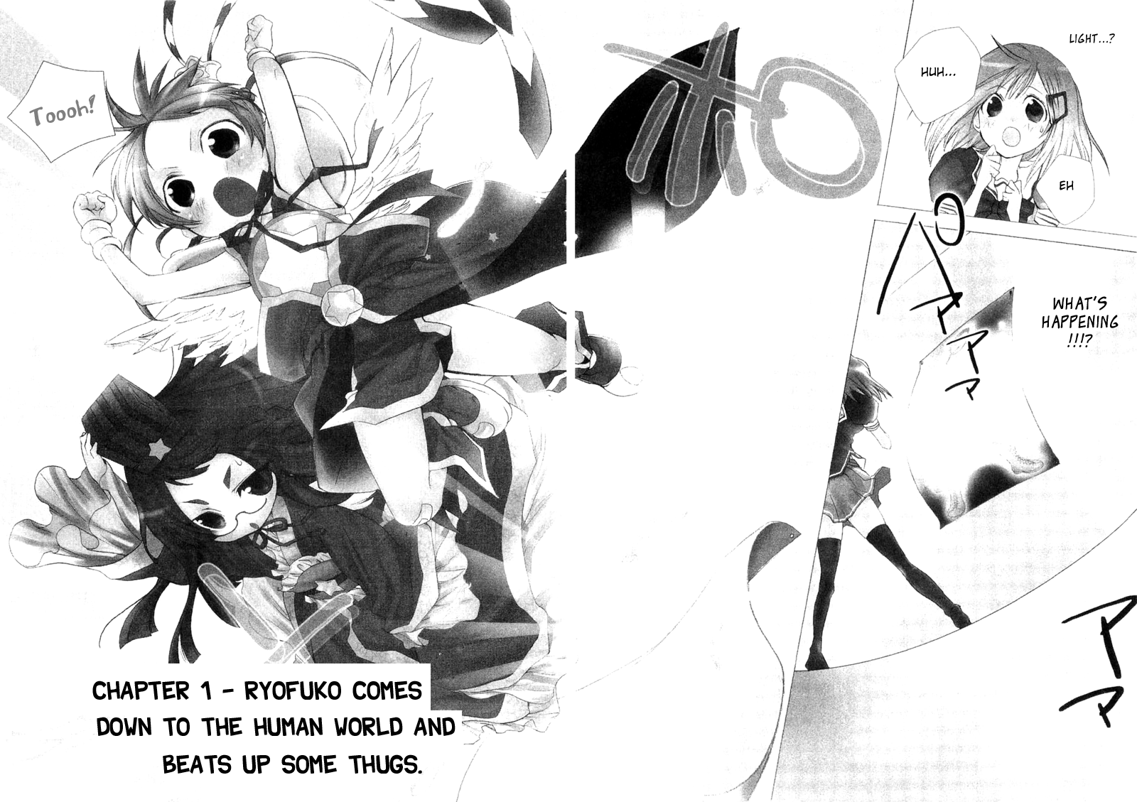 Majikaru Musou Tenshi Tsuki Irase!! Ryofuko-chan Chapter 1 page 8 - Chapter 1: Ryofuko Comes Down to the Human World and Beats Up Some Thugs