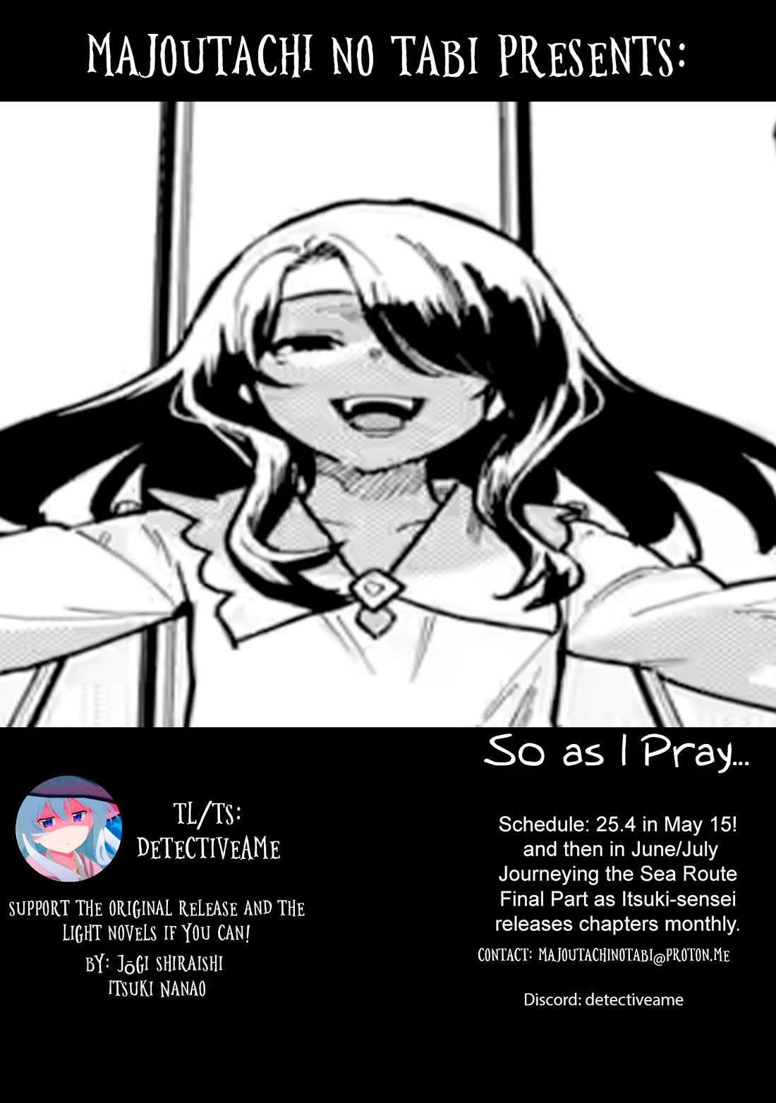 Majo no Tabitabi: The Journey of Elaina Chapter 25.3 page 1 - Chapter 25.3: Journeying The Sea Route (Part 2)