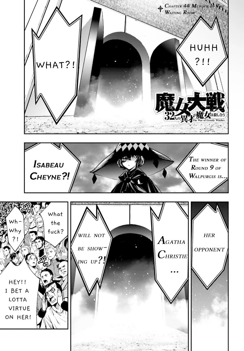 Majo Taisen - The War of Greedy Witches Chapter 44 page 1 - Chapter 44: Murder In The Waiting Room
