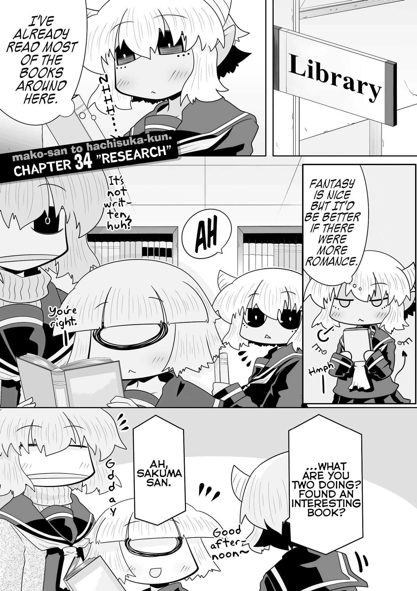 Mako-san to Hachisuka-kun. Chapter 34 page 1 - Chapter 34: Research