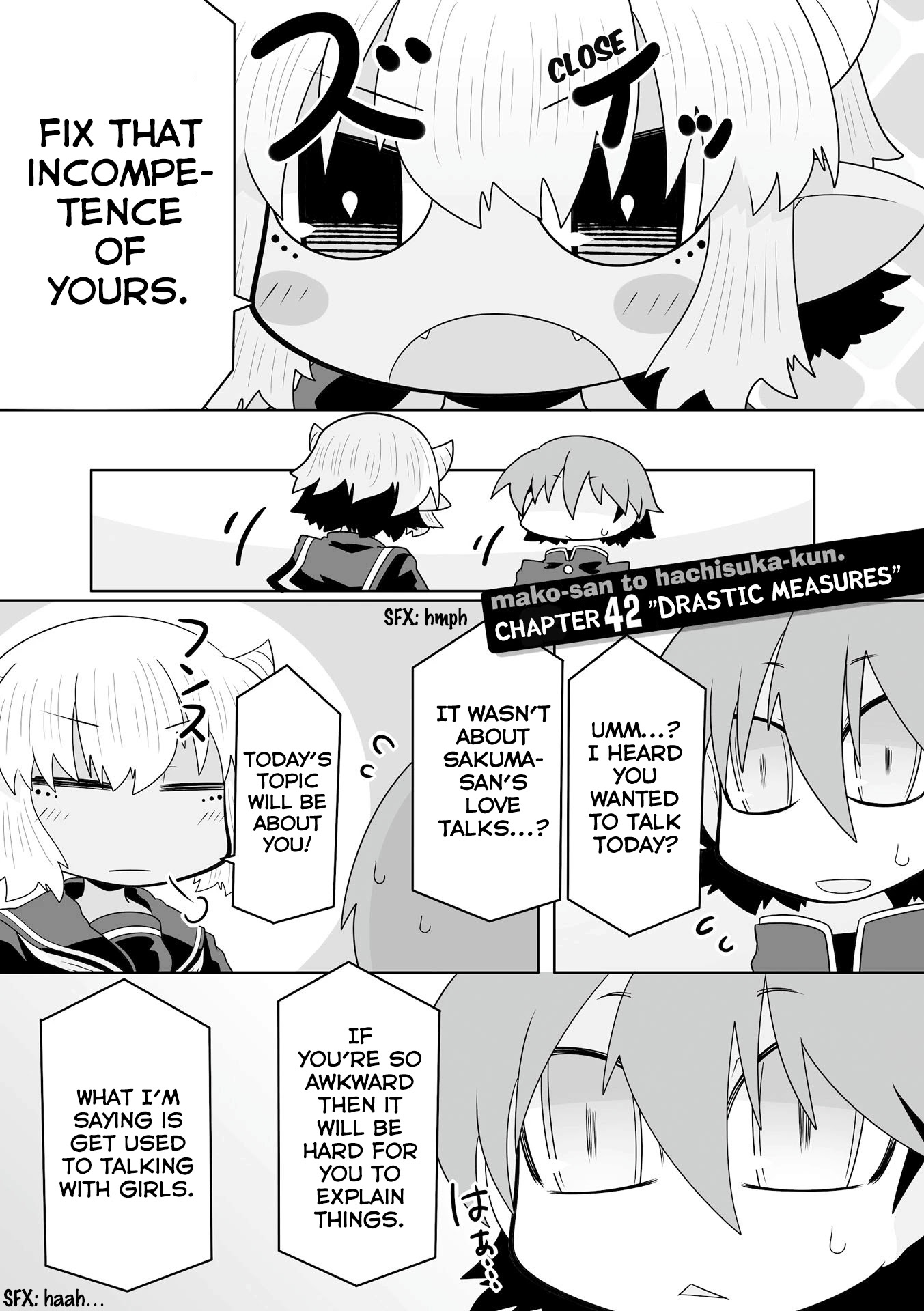 Mako-san to Hachisuka-kun. Chapter 42 page 1 - Chapter 42: Drastic Measures