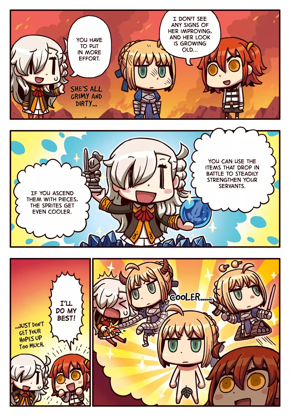 Manga de Wakaru! Fate/Grand Order Chapter 1.11 page 1 - Vol.1 Chapter 11: Strengthening Your Servants!