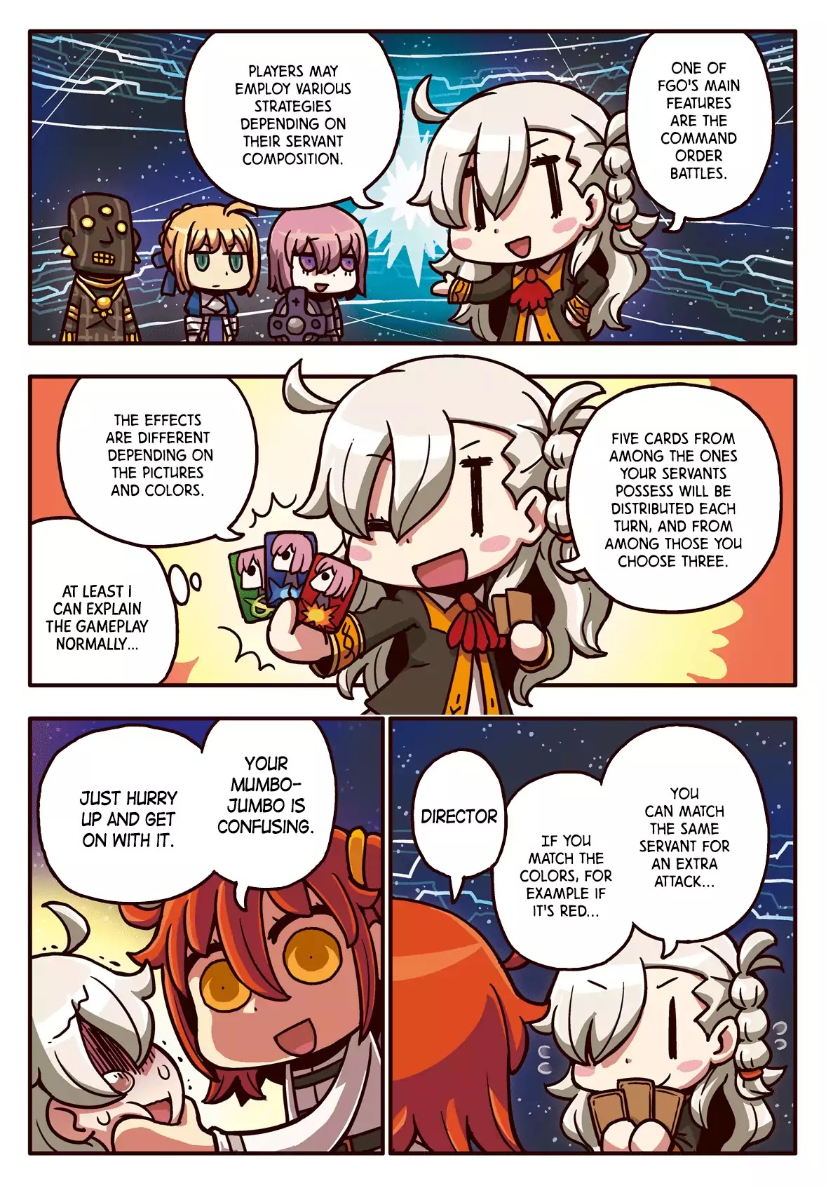 Manga de Wakaru! Fate/Grand Order Chapter 1.5 page 1 - Vol.1 Chapter 5: Fight By Combining Cards