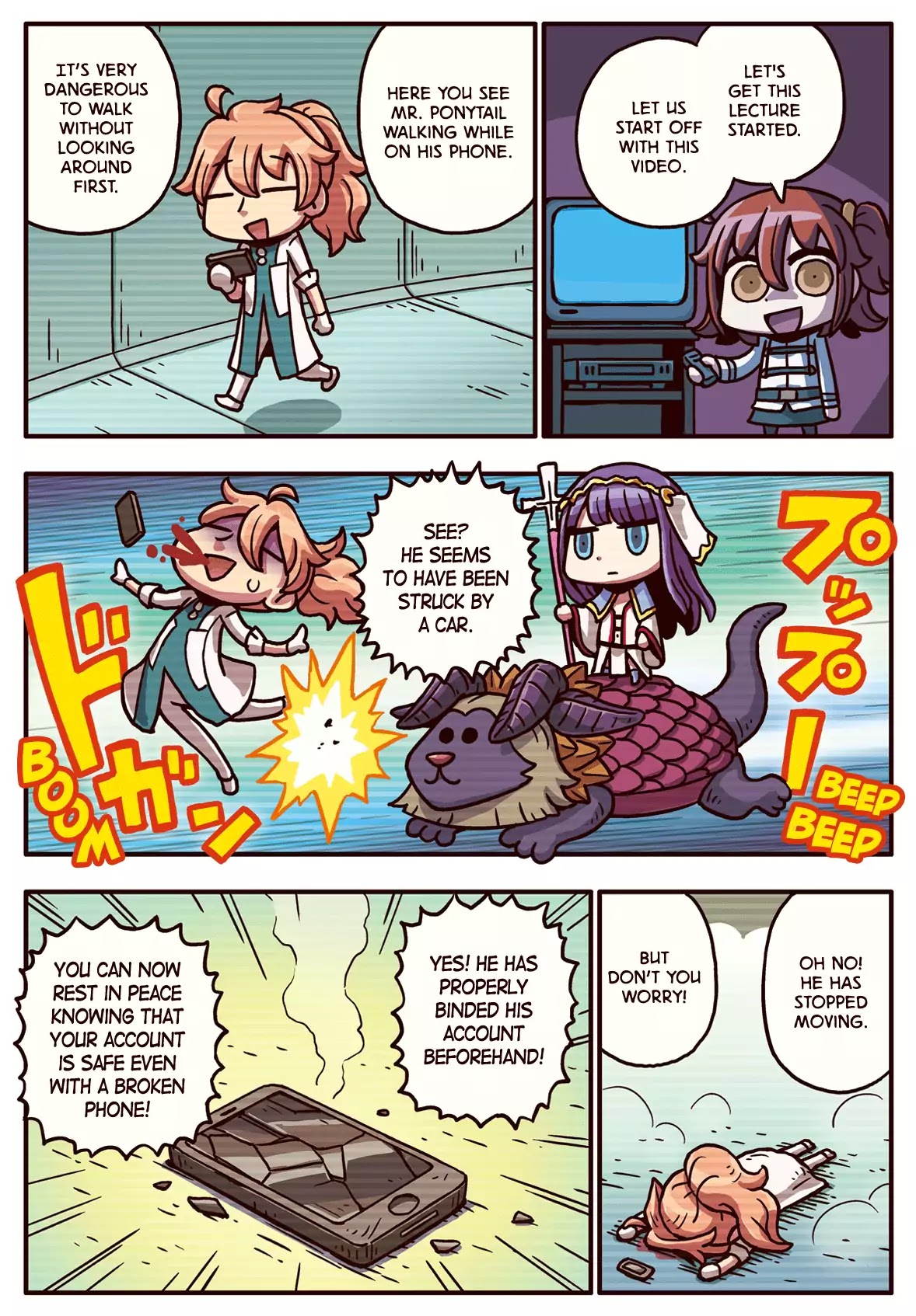 Manga de Wakaru! Fate/Grand Order Chapter 2.10 page 1 - Vol.2 Chapter 10: Phone Walking Precaution