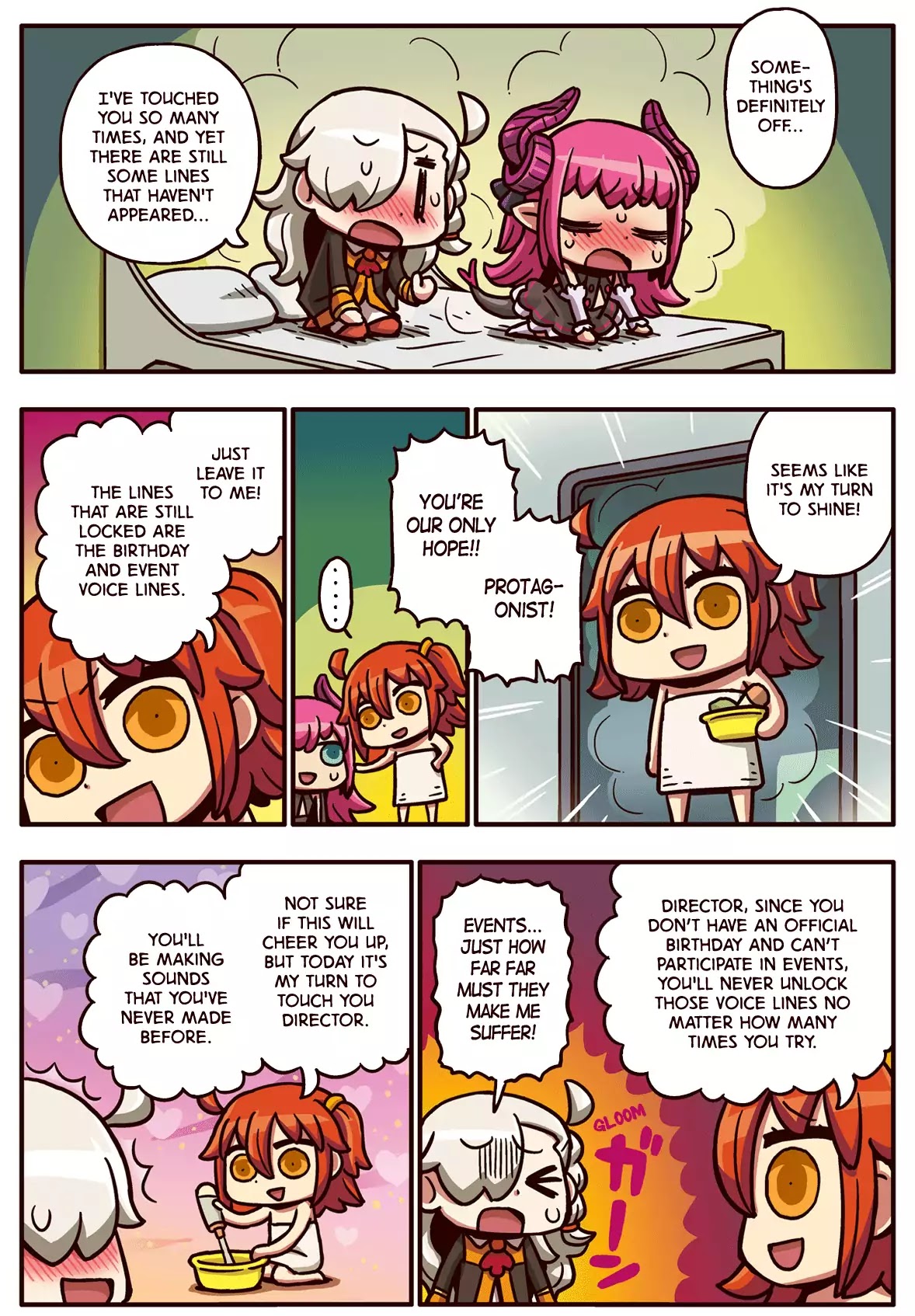 Manga de Wakaru! Fate/Grand Order Chapter 2.28 page 1 - Vol.2 Chapter 28: Birthday Voices