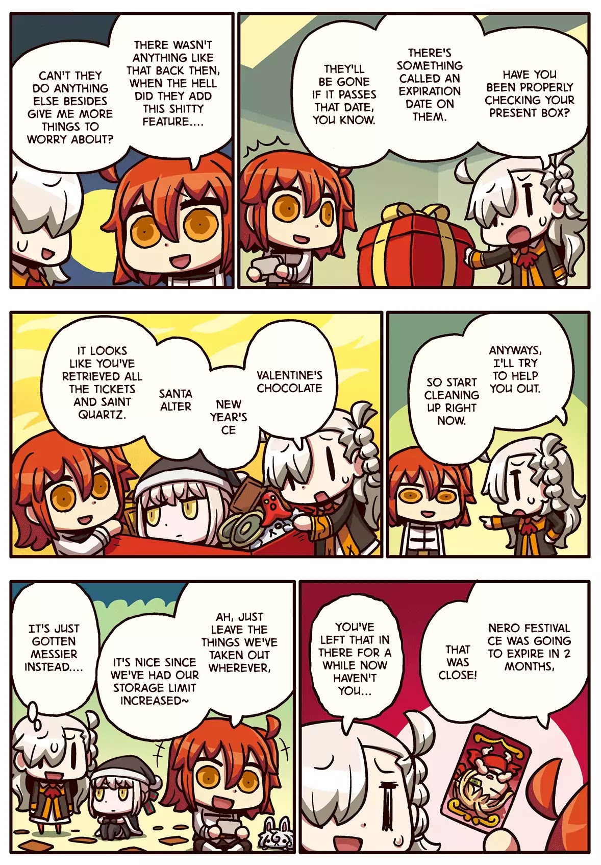 Manga de Wakaru! Fate/Grand Order Chapter 2.36 page 1 - Vol.2 Chapter 36: Present Box