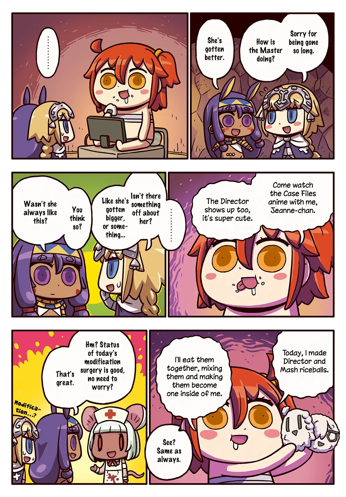 Manga de Wakaru! Fate/Grand Order Chapter 3.108 page 1 - Vol.3 Chapter 108: In Stable Condition