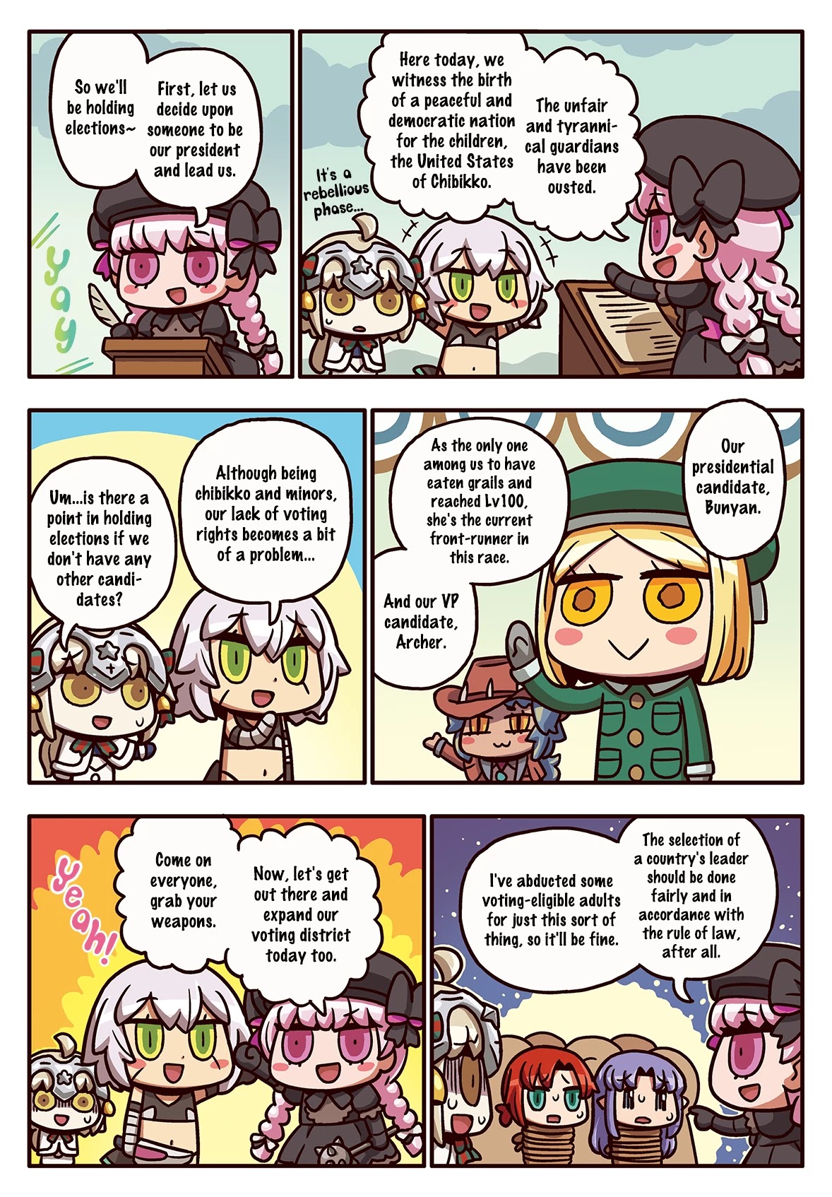 Manga de Wakaru! Fate/Grand Order Chapter 3.123 page 1 - Vol.3 Chapter 123: The United States of Chibikko