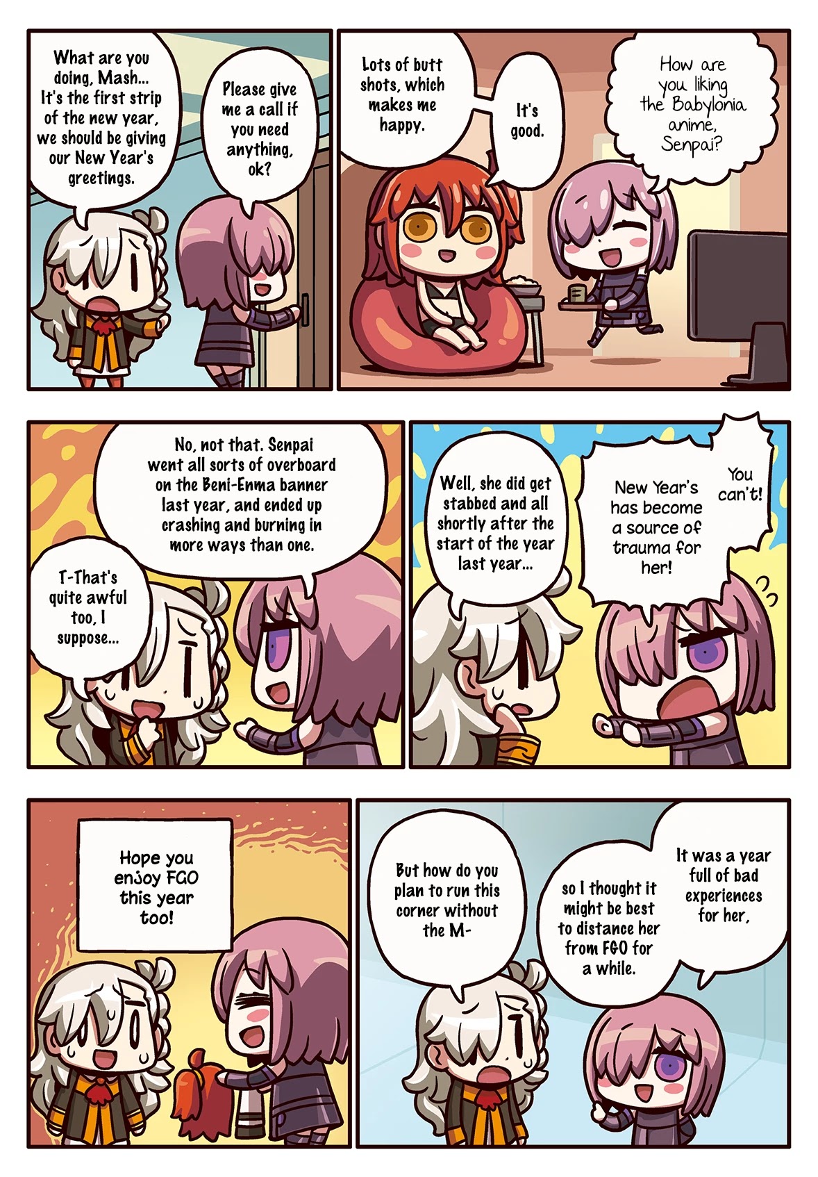 Manga de Wakaru! Fate/Grand Order Chapter 3.125 page 1 - Vol.3 Chapter 125: New Year's Trauma