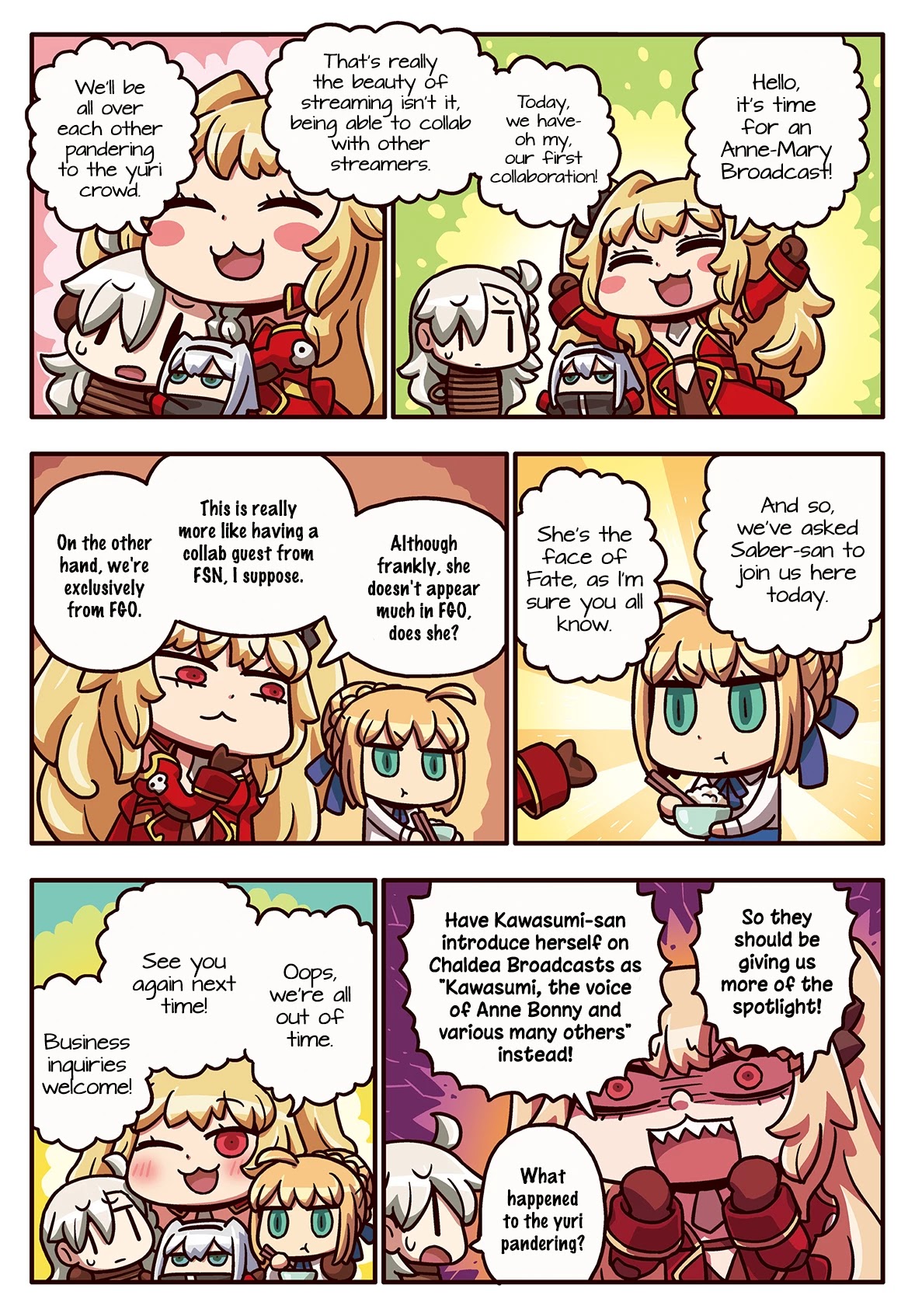 Manga de Wakaru! Fate/Grand Order Chapter 3.146 page 1 - Vol.3 Chapter 146: Collab Stream