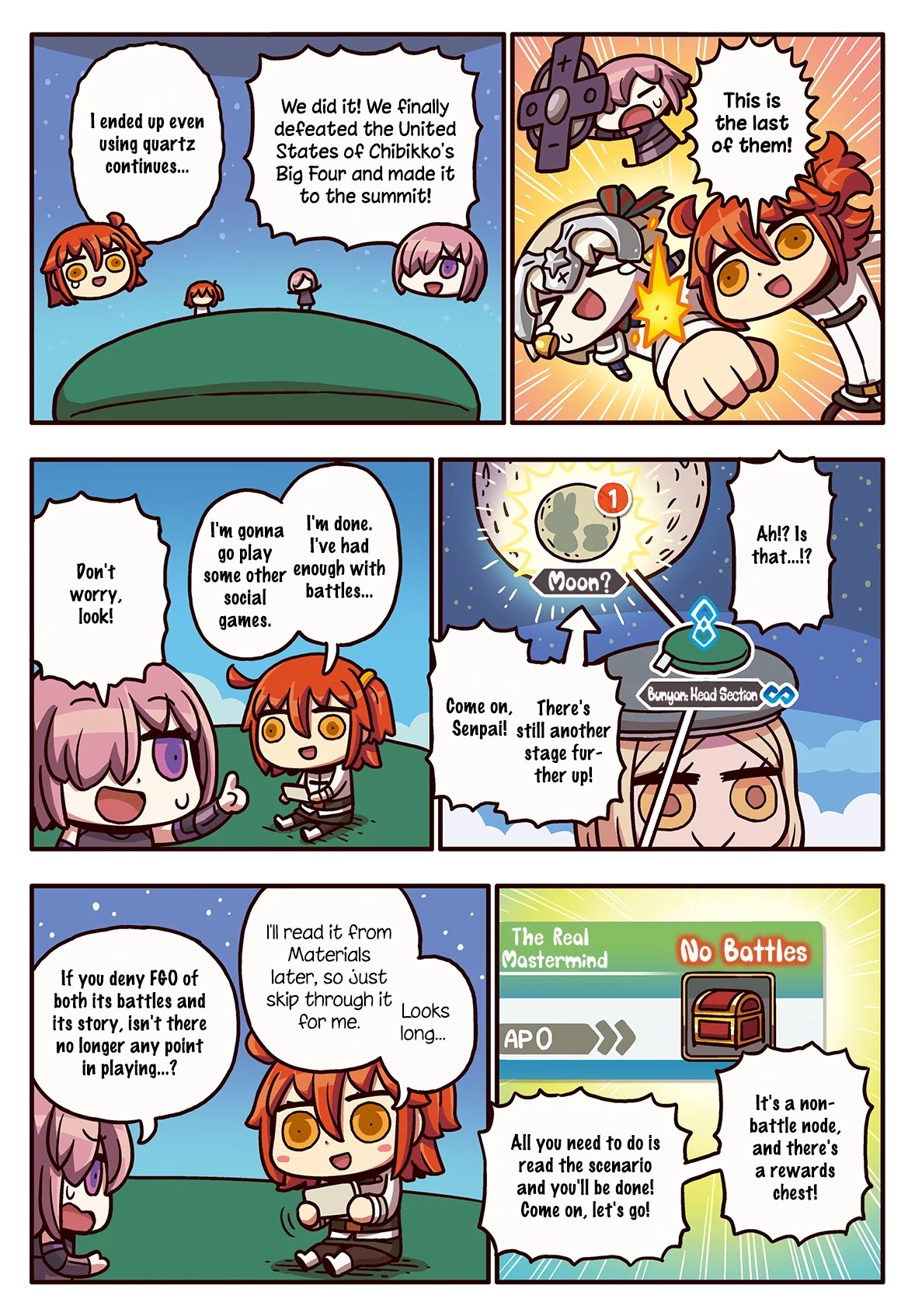 Manga de Wakaru! Fate/Grand Order Chapter 3.149 page 1 - Vol.3 Chapter 149: Just a Little Further