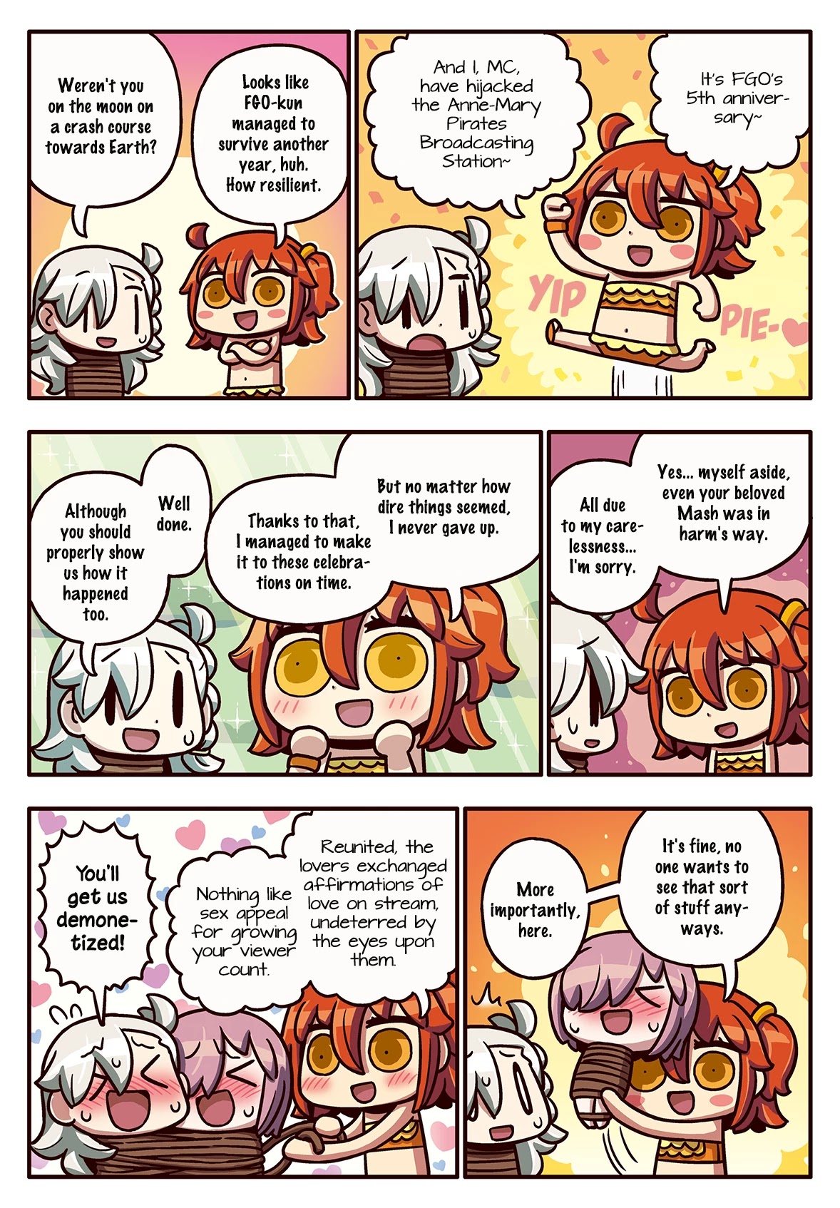 Manga de Wakaru! Fate/Grand Order Chapter 3.155 page 1 - Vol.3 Chapter 155: 5th Anniversary Celebrations