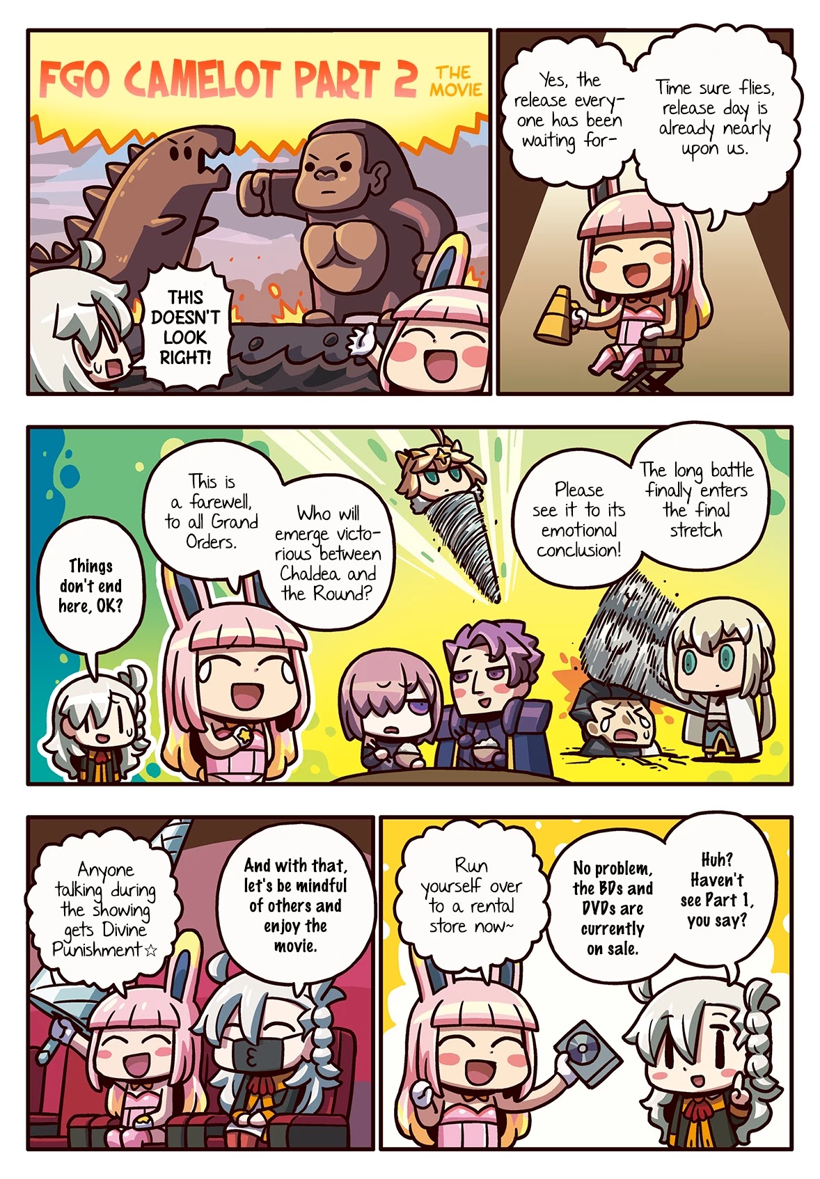 Manga de Wakaru! Fate/Grand Order Chapter 3.194 page 1 - Vol.3 Chapter 194: Camelot the Movie, Part 2